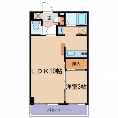 新倉敷駅前４丁目「サクセス21」　1LDK　賃料￥52,000