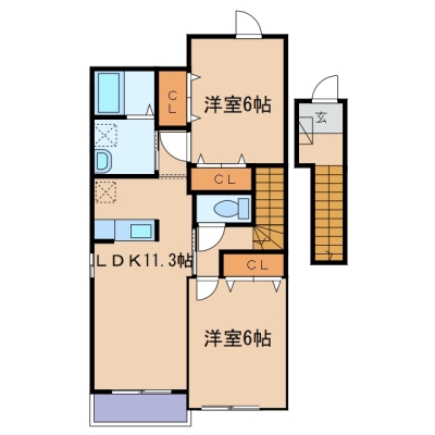 里庄町里見「アドベントヒルズB」　2LDK　賃料￥50,000