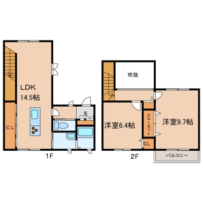 新倉敷駅前５丁目「ハレクラニ」　2LDK　賃料￥95,000