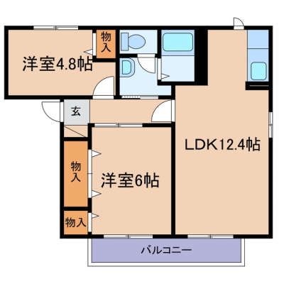 玉島１丁目「Sweet　House」　2LDK　賃料￥53,000