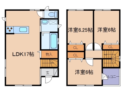 玉島３丁目「グレイスフォー」　3LDK　賃料￥89,000