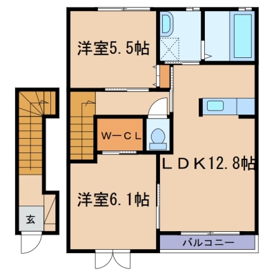 新倉敷駅前５丁目「プラセール花華」　2LDK　賃料￥66,000