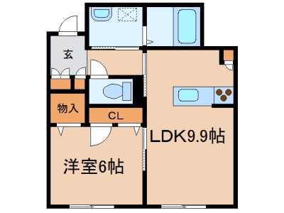 新倉敷駅前５丁目「リヴェール」　1LDK　賃料￥62,000