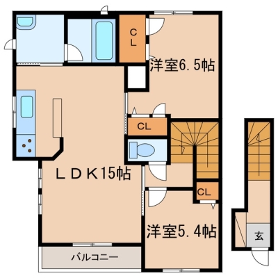 玉島乙島「ヴィラ・アンテンヌ」　2LDK　賃料￥71,000