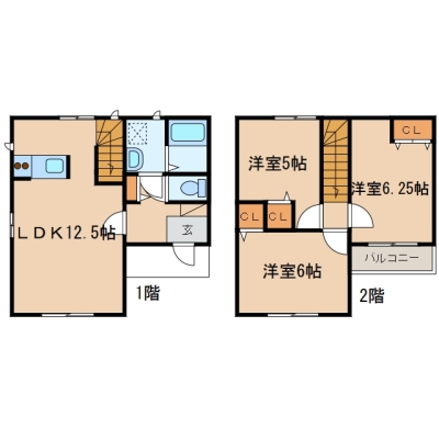 玉島上成「ラ・ファミーユC」　3LDK・戸建て　賃料￥90,000