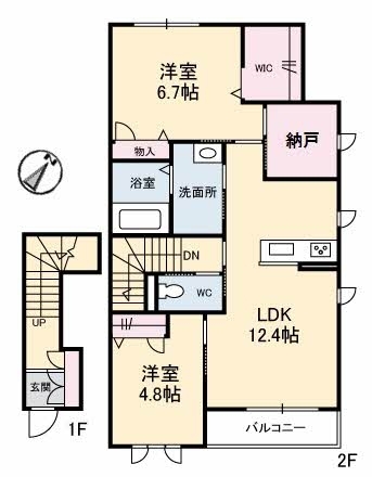 金光町占見「コンフォーザB」　2LDK　賃料￥63,000