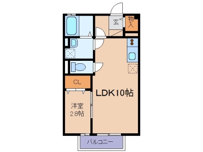 玉島爪崎「アローネC」　1LDK　賃料￥47,000