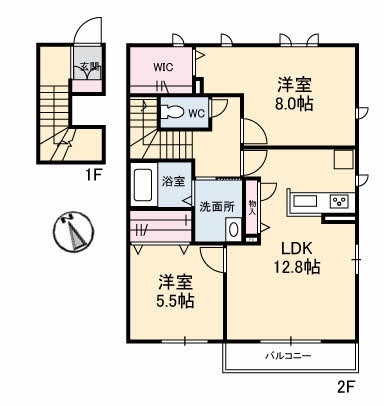 笠岡市笠岡「ブリランテ」　2LDK　賃料￥62,000